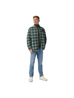 Camisa de algodón acolchada Tommy Hilfiger verde