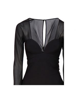 Mini vestido de cristal de crepé Genny negro