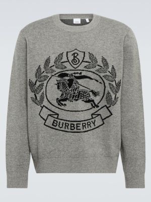 Woll sweatshirt mit rundhalsausschnitt Burberry grau