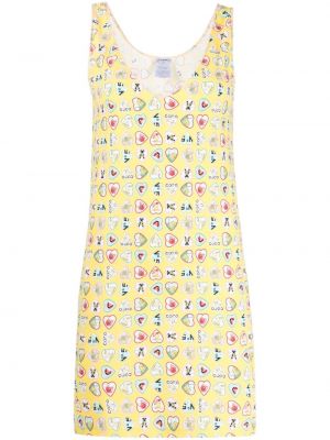 Φόρεμα με σχέδιο με μοτίβο καρδιά Chanel Pre-owned κίτρινο