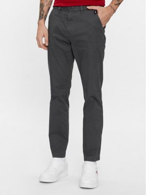Hlače chino Tommy Jeans siva
