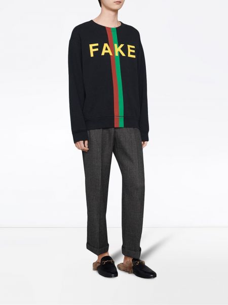 Sweatshirt aus baumwoll mit print Gucci schwarz