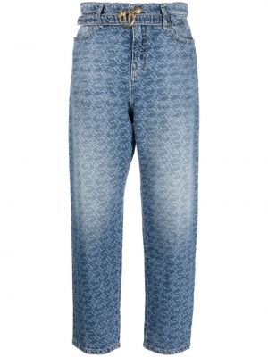 Straight jeans mit print Pinko blau