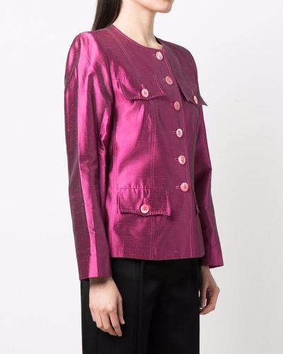 Jedwabna kurtka Yves Saint Laurent Pre-owned różowa
