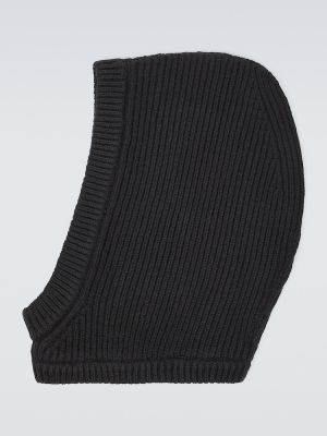 Kašmírová vlnená čiapka s kapucňou Rick Owens čierna