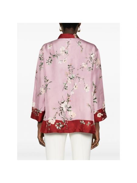 Camisa de seda de flores Max Mara rosa