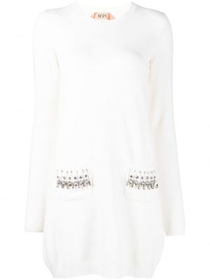 Sukienka mini z kryształkami N°21 biała