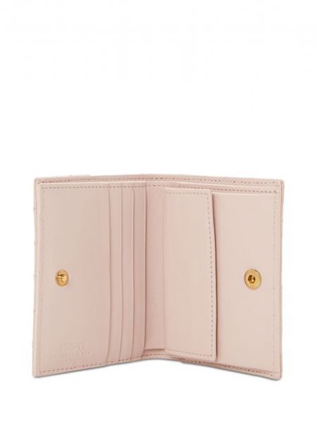 Стеганый кожаный кошелек Versace розовый