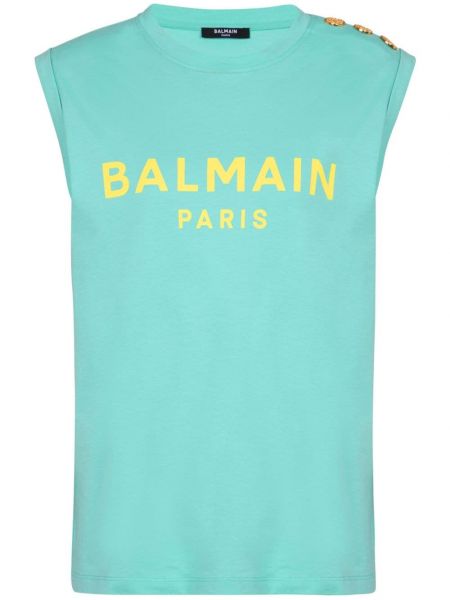 Top aus baumwoll mit print Balmain