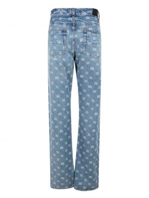 Žakárové straight fit džíny s paisley potiskem Amiri modré