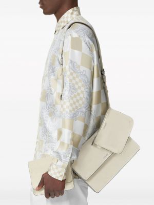 Kožená kabelka Versace bílá