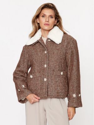Vilnonis paltas Custommade ruda
