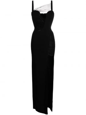 Asymetrické večerné šaty Nensi Dojaka čierna