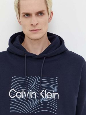 Суичър с качулка с принт Calvin Klein