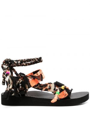 Sandále s potlačou s leopardím vzorom Arizona Love oranžová