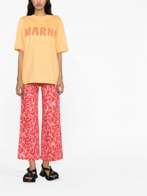 T-shirt aus baumwoll mit print Marni orange