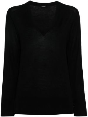 Пуловер с v-образно деколте Joseph черно
