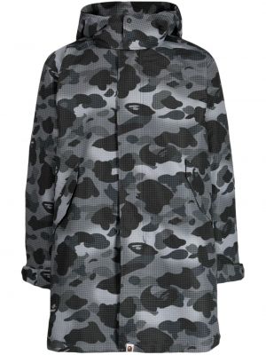 Kamuflažna jakna s kapuco s potiskom A Bathing Ape® siva