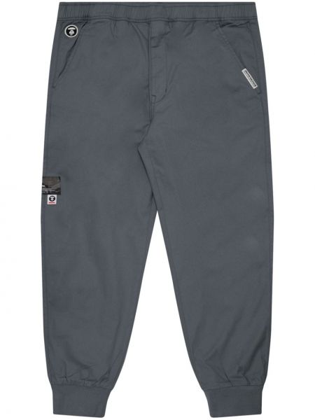 Pantalon en coton avec applique Aape By *a Bathing Ape® gris