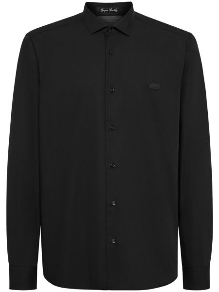 Medvilninė marškiniai Philipp Plein juoda