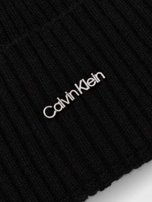 Czapka z kaszmiru Calvin Klein czarna