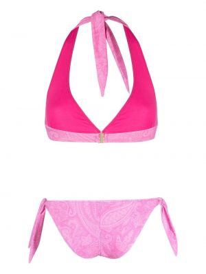 Bikini en cachemire à imprimé Etro rose