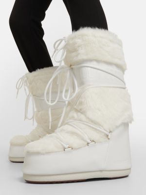 Sněžné boty s kožíškem Moon Boot bílé