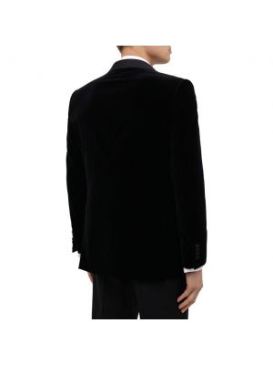 Хлопковый пиджак Brioni черный