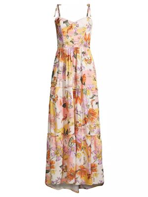 Длинное платье в цветочек с принтом Agua Bendita