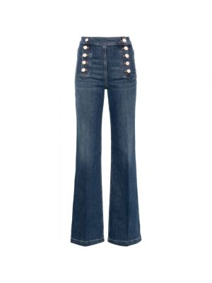 Slim fit high waist skinny jeans mit geknöpfter Elisabetta Franchi blau