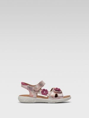 Růžové kožené semišové sandály Ricosta