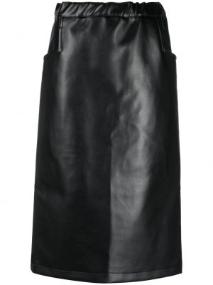 Kožená sukňa z ekologickej kože Black Comme Des Garçons čierna