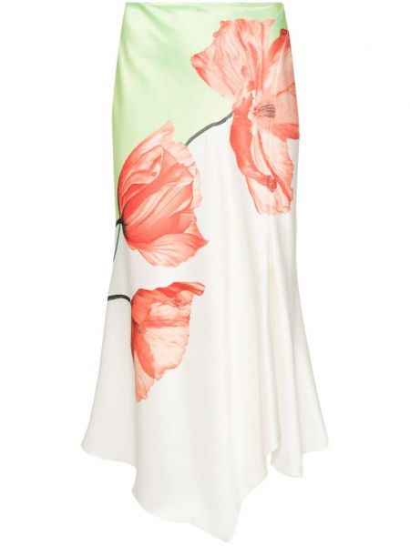 Satenska suknja s cvjetnim printom s printom Alice + Olivia