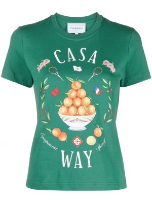 T-shirt di cotone Casablanca verde