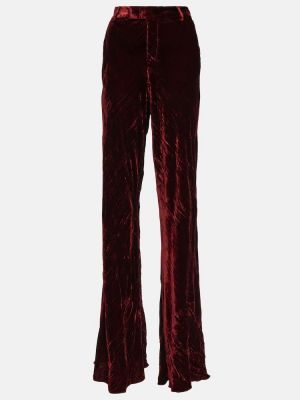 Pantaloni cu picior drept de catifea Etro roșu