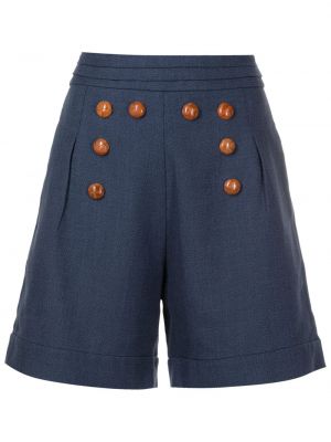 Shorts à boutons Isolda bleu