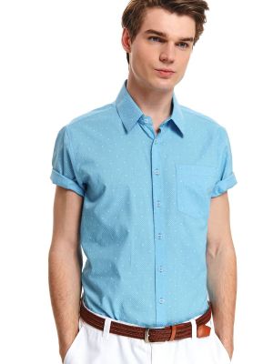 Риза с къс ръкав Top Secret синьо