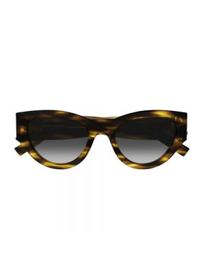 Gafas de sol de cuero clasicos Saint Laurent marrón