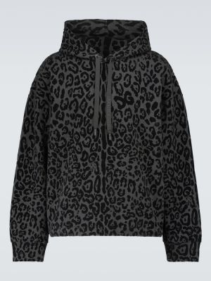 Mikina s kapucňou s potlačou s leopardím vzorom Dolce&gabbana sivá