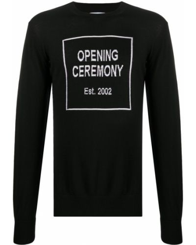 Jersey de tela jersey de cuello redondo Opening Ceremony negro