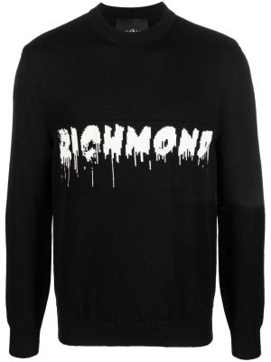 Trykt sweatshirt John Richmond svart