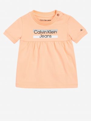 Džínsové šaty Calvin Klein Jeans oranžová