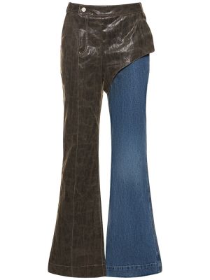 Čipkované kožené nohavice z ekologickej kože Andersson Bell hnedá