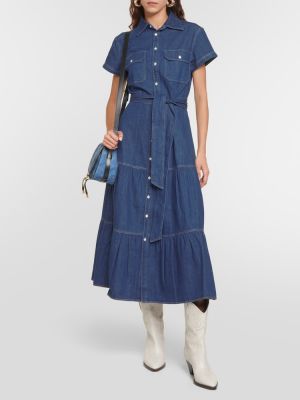 Midi šaty Polo Ralph Lauren modré