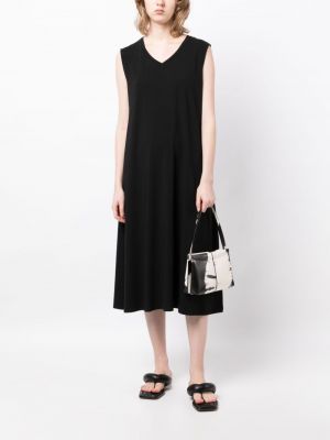 Midi šaty bez rukávů Eileen Fisher černé