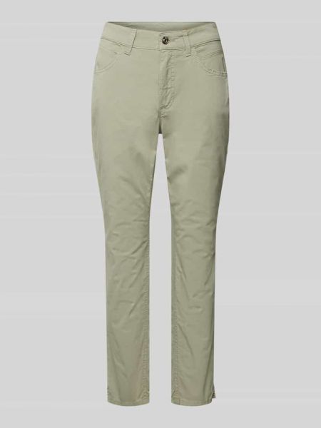 Jeansy skinny slim fit w jednolitym kolorze Mac khaki