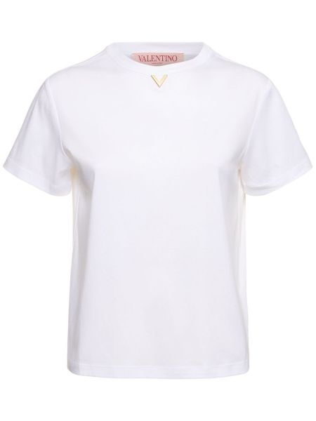 T-shirt i jersey Valentino vit