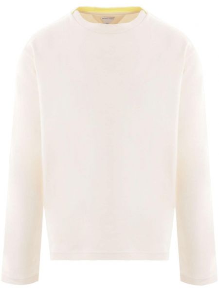 Памучен пуловер Bottega Veneta бяло