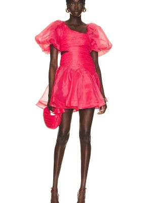 Платье мини с пышными рукавами Aje розовое