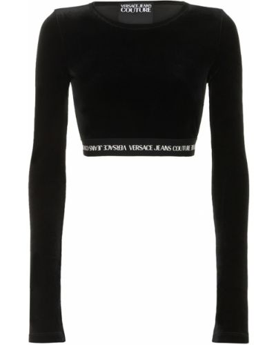 Haut en velours Versace Jeans Couture noir